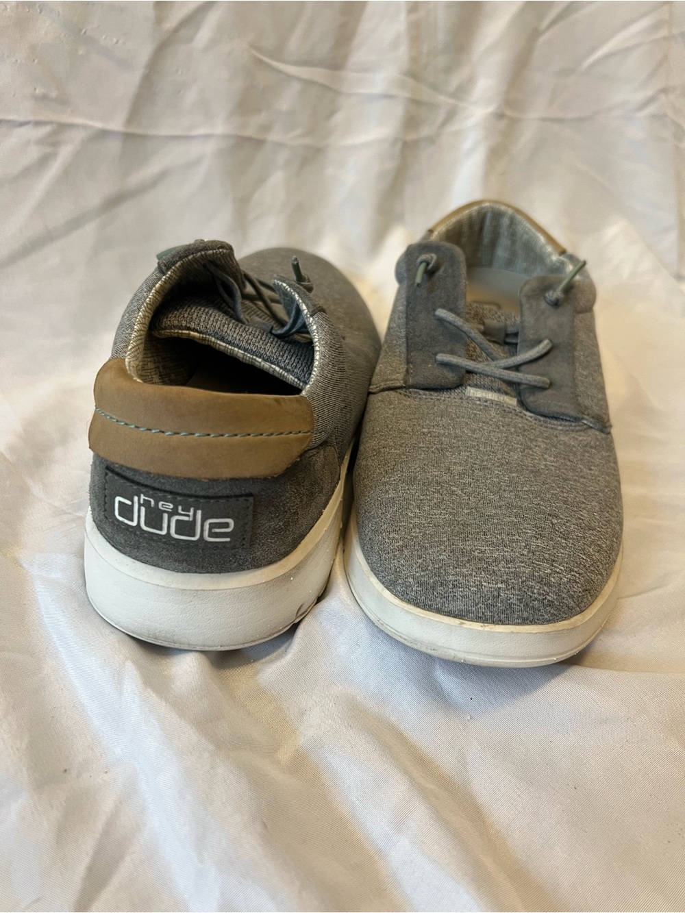 Hey Dude Hugo Stretch Lace Slip On Gray Shoes Size Men’s 11